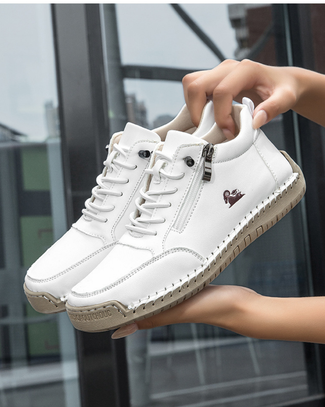 Maartje - Handgenaaide Platte Casual Schoen