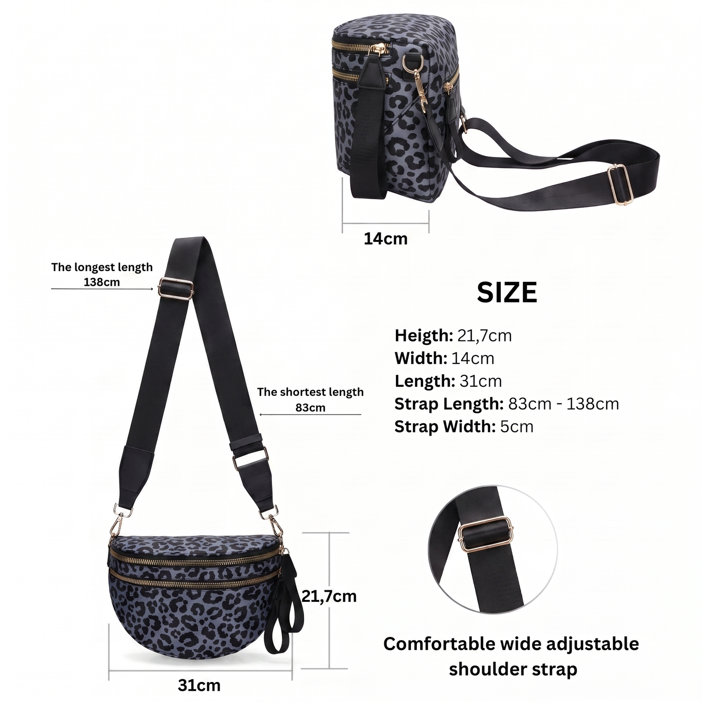 CARRIE - Sac Banane Léopard
