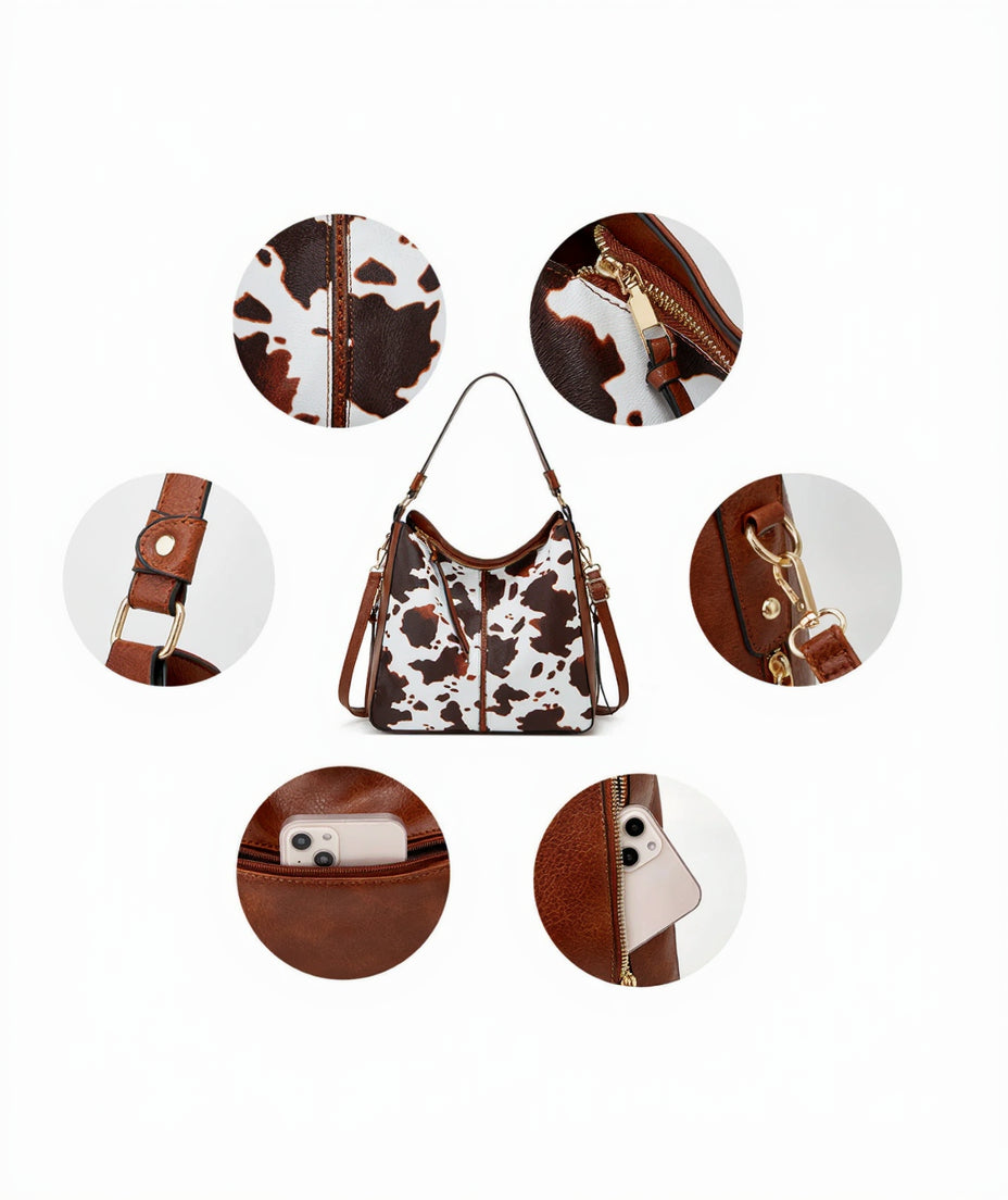 Lana - Vegan Hobo Handtas met print + GRATIS portemonnee