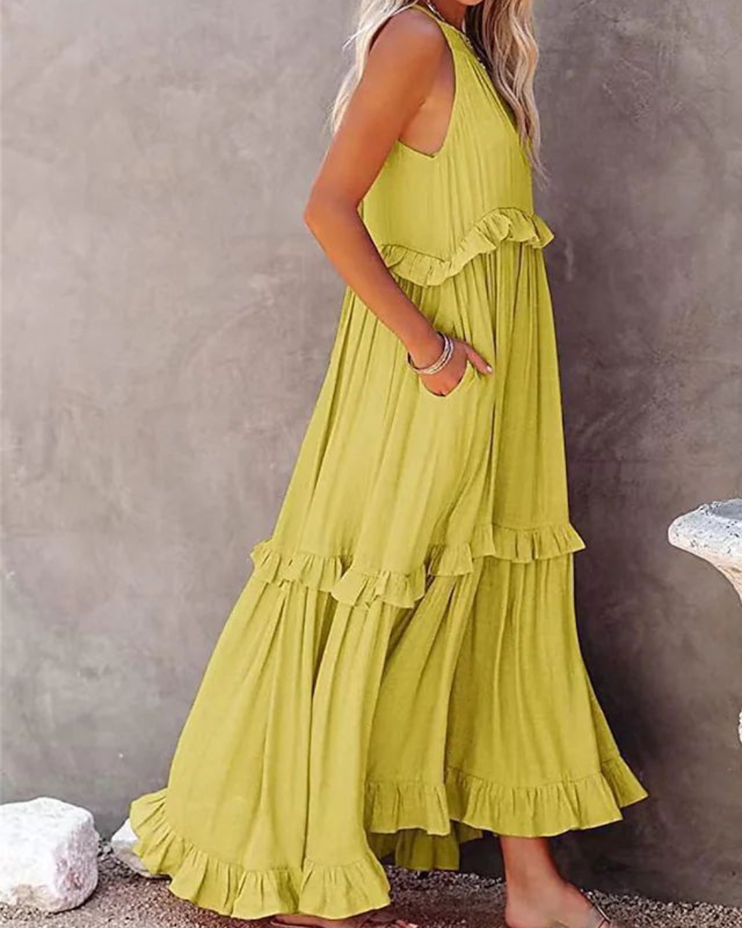 Nikki - Elegante Mouwloze Zonnejurk