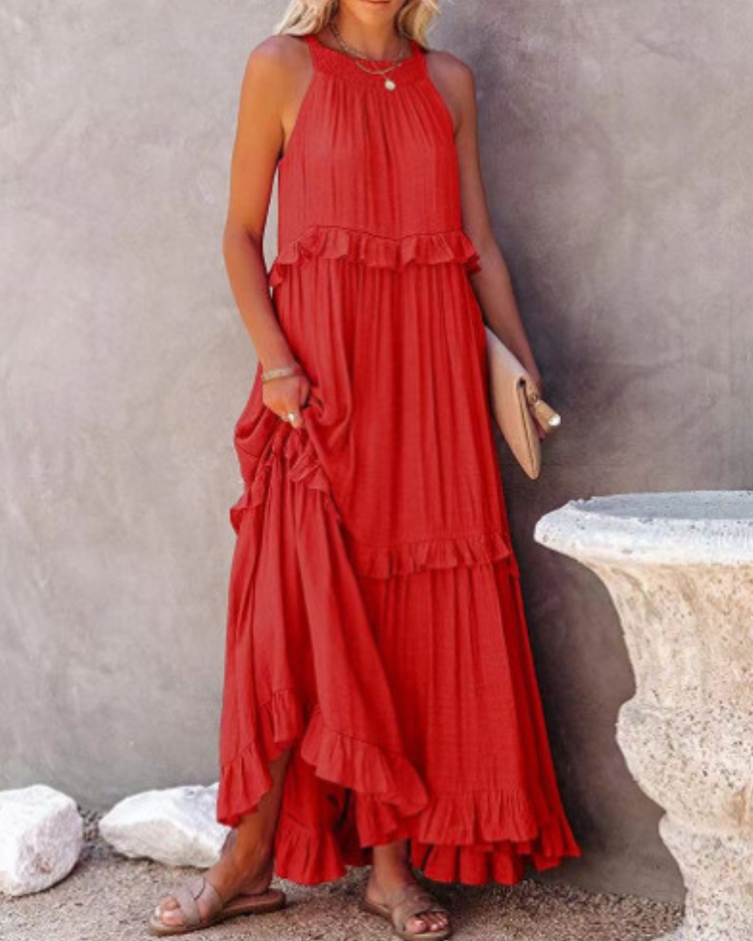 Nikki - Elegante Mouwloze Zonnejurk