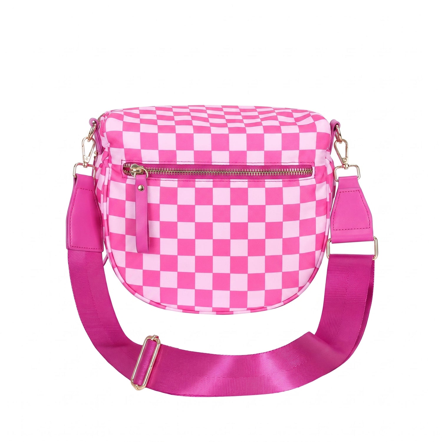 CARRIE pink checkered bum bag back view