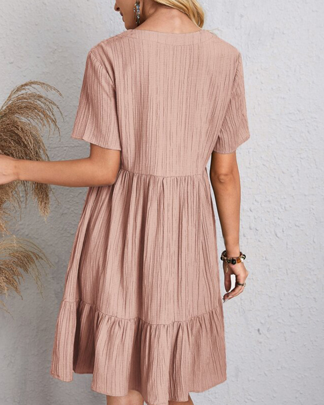Romy - Peplum Jurk met V-hals