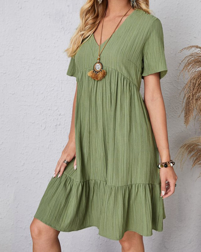Romy - Peplum Jurk met V-hals