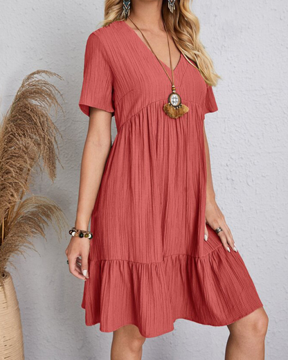 Romy - Peplum Jurk met V-hals